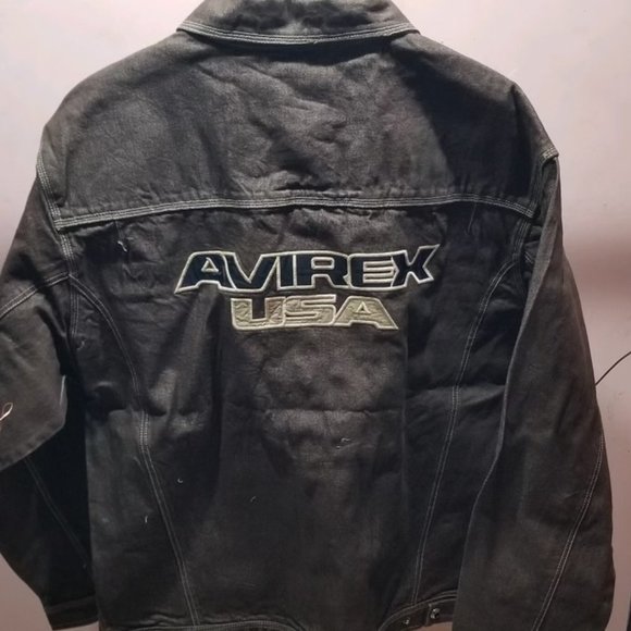 Mens Avirex USA Brown Denim Silver Button Down Jacket. Size 3X  Pockets 3X NWT - Picture 5 of 14